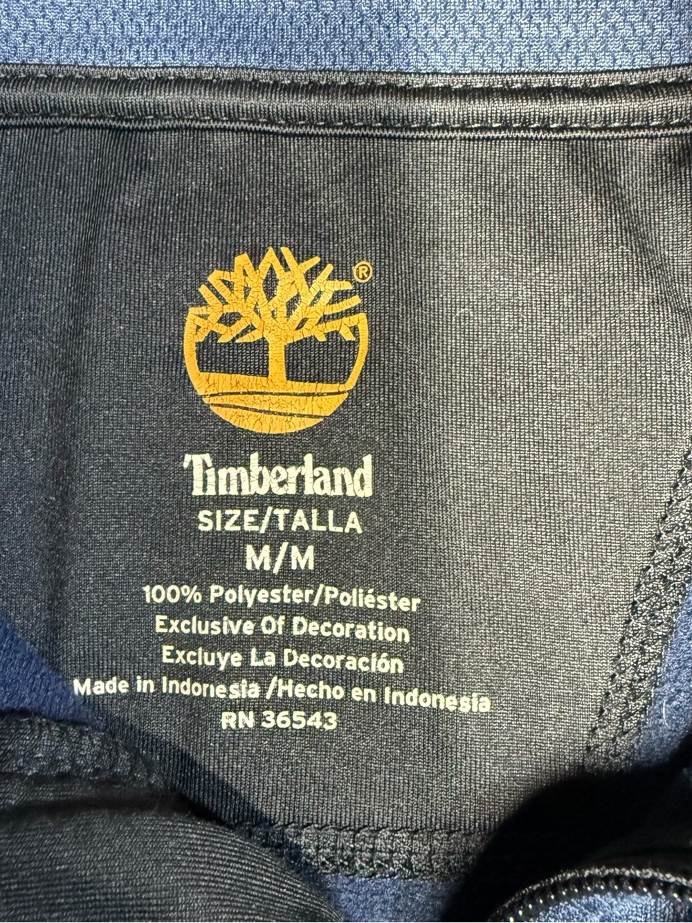 Timberland Navy Blue Lightweight Quarter-Zip Shirt Jacket - Picture 2 of 6